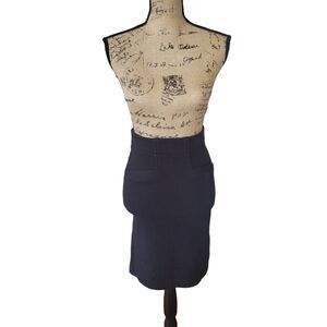Ganni straight mini skirt in black with zip closure, size s*